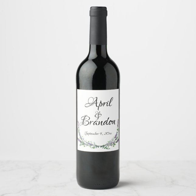 Lavender and Eucalyptus Wine Label (Front)