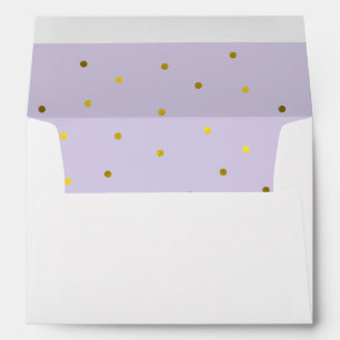 Lavender and Faux Gold Foil Dots Envelope