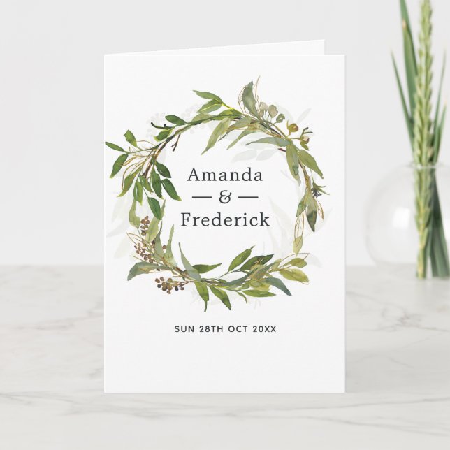 Lavender and Gold Floral Geometric Wedding Program (Front)