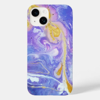 Lavender and Gold Fluid Abstract Case-Mate iPhone 14 Case