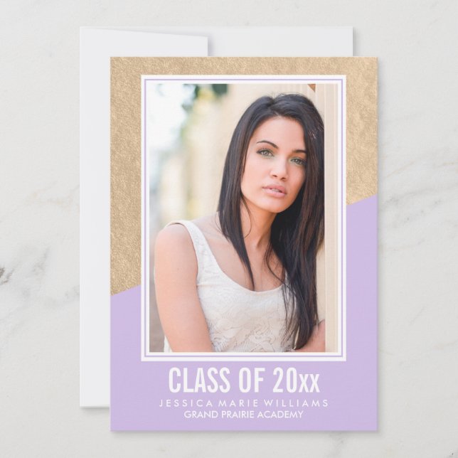 Lavender and Gold Foil | Graduation Invitations (Front)