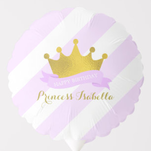 Lavender and Gold Tiara Princess Birthday Balloon