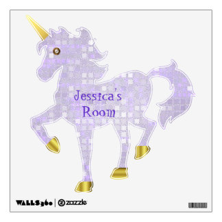 Lavender and Gold Unicorn Wall Decal