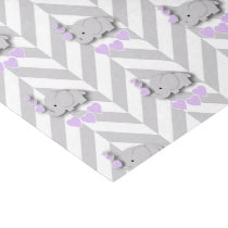 Lavender and Gray Elephant Baby Shower Tissue Paper