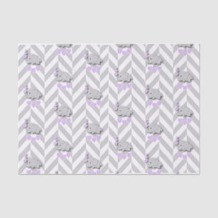 Lavender and Gray Elephant Baby Shower Tissue Paper