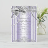 Lavender and Gray Pearl Bridal Shower Invitation (Standing Front)