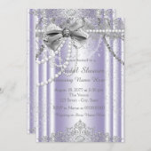 Lavender and Gray Pearl Bridal Shower Invitation (Front/Back)