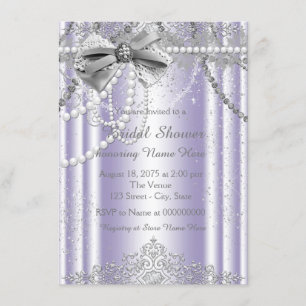 Lavender and Gray Pearl Bridal Shower Invitation