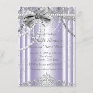Lavender and Gray Pearl Bridal Shower Invitation