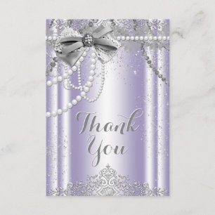 Lavender and Gray Pearl Thank You Card