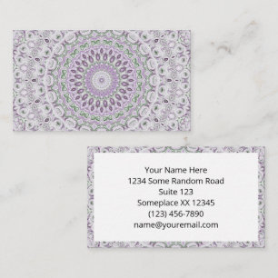 Lavender and Green Mandala Pattern Design Business Card
