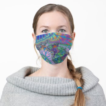 Lavender And Green Melt Adult Cloth Face Mask by WonderArt at Zazzle