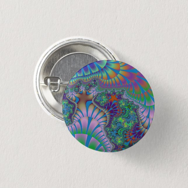 Lavender and Green Melt Pinback Button (Front & Back)