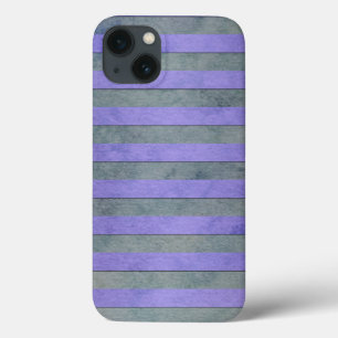 Lavender and Grey Watercolor Stripes Pattern iPhone 13 Case