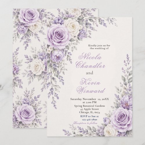 Lavender and Ivory Wedding Invitation