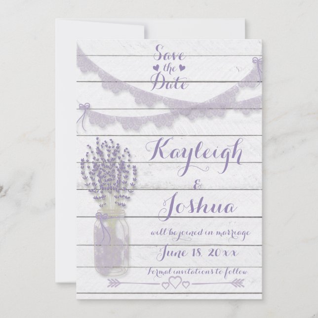 Lavender and Lace Collection Save The Date (Front)