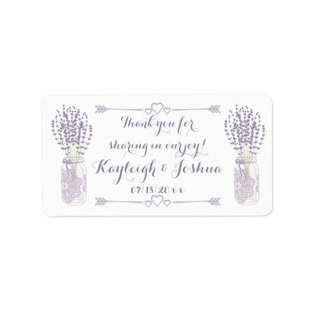 Lavender and Lace Wedding Favor Labels (Front)