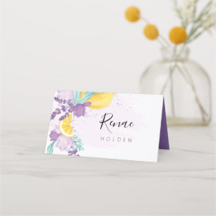 Lavender and lemon place card, fresh food label card