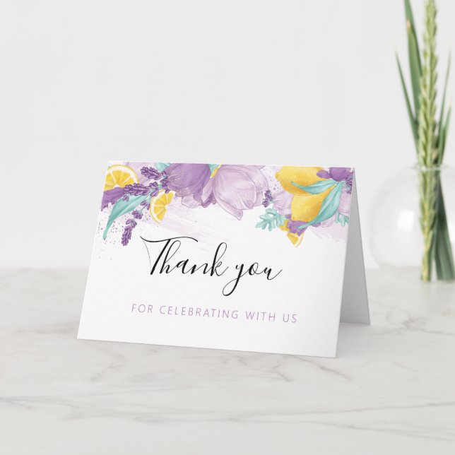 Lavender and Lemon thank you card (Front)