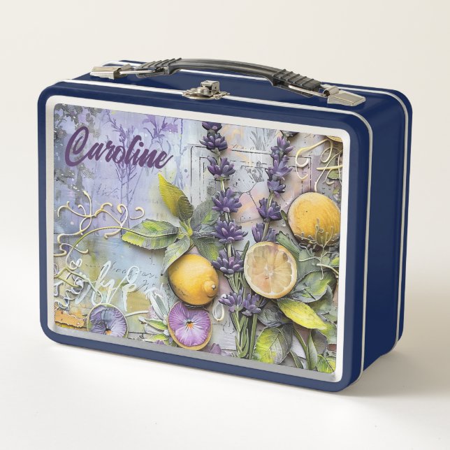 Lavender and Lemons  Metal Lunch Box (Front)