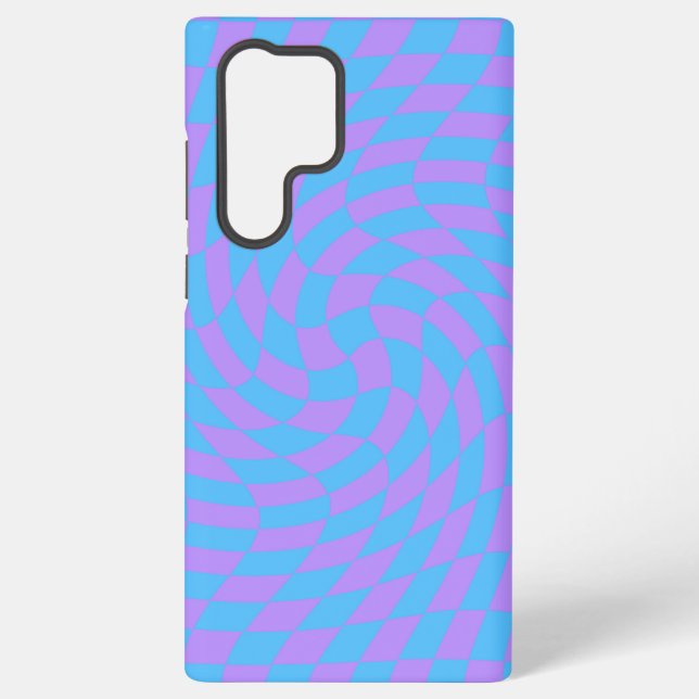 Lavender and Light Blue Checkered  Pattern   Samsung Galaxy Case (Back)