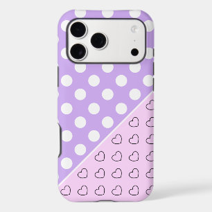 Lavender And Light Pink Stylish Dots And Hearts iPhone 17 Pro Max Case
