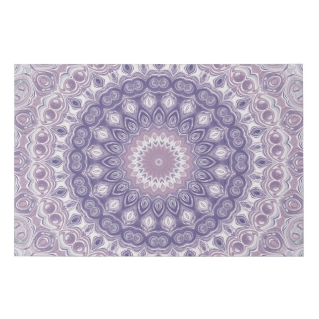 Lavender and Lilac Mandala Pattern Faux Canvas Print (Front)