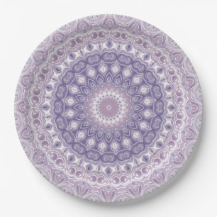 Lavender and Lilac Mandala Pattern Paper Plates