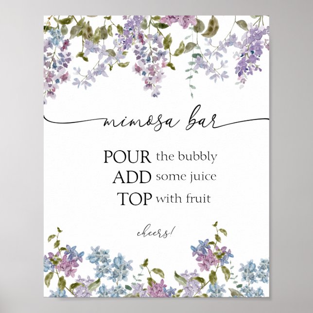 Lavender and Lilacs Mimosa Bar Sign (Front)