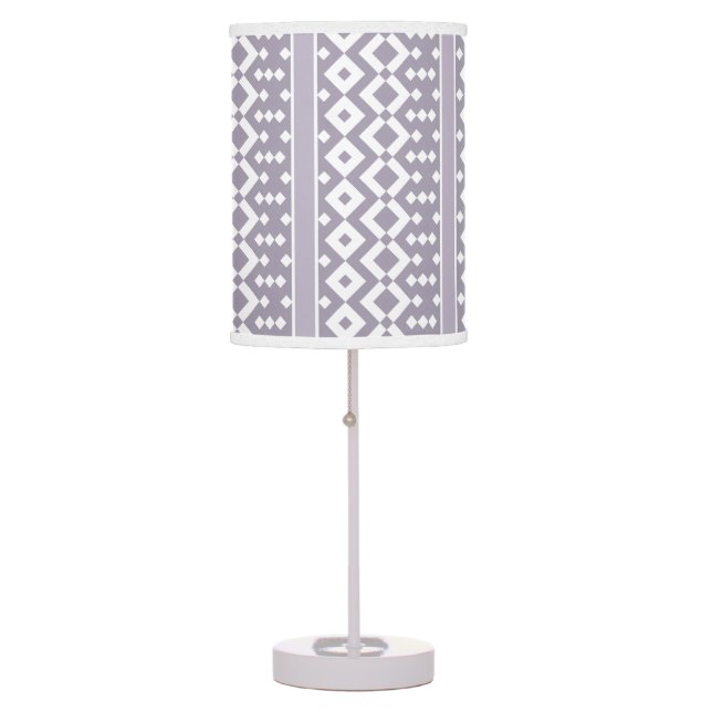 Lavender and Mauve Patterned Table Lamp (Front)