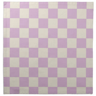 Lavender and Off White Checkerboard Cloth Napkin