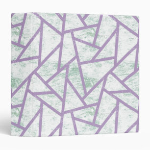 Lavender and pale green mosaic pattern 3 ring binder
