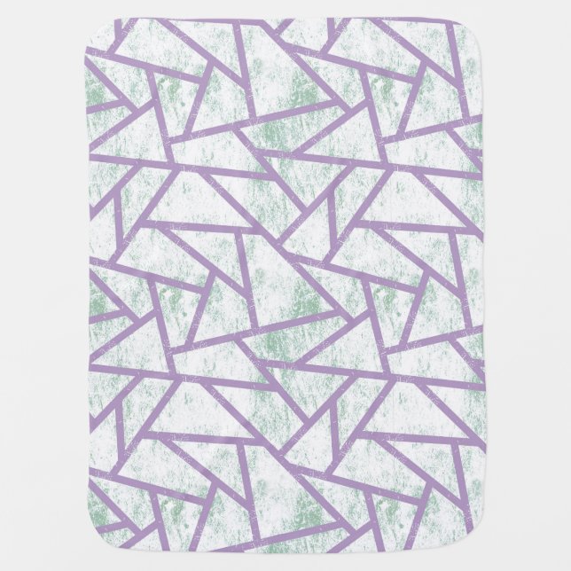 Lavender and pale green mosaic pattern baby blanke baby blanket (Front)