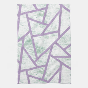 Lavender and pale green mosaic pattern kitchen towel