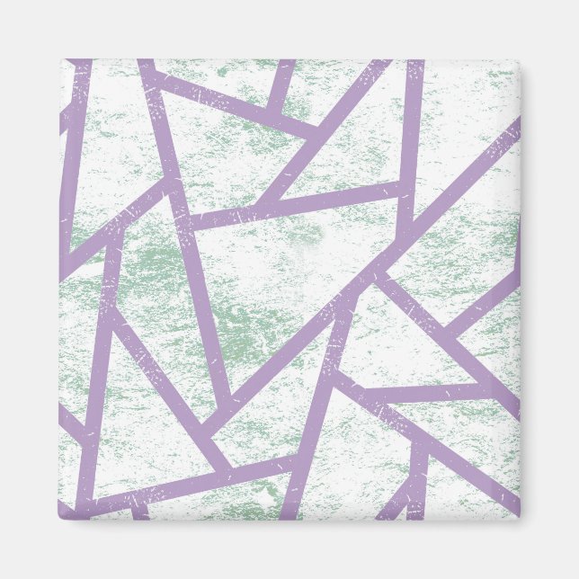 Lavender and pale green mosaic pattern magnet (Front)