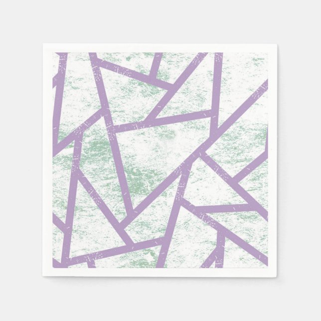 Lavender and pale green mosaic pattern napkins (Front)