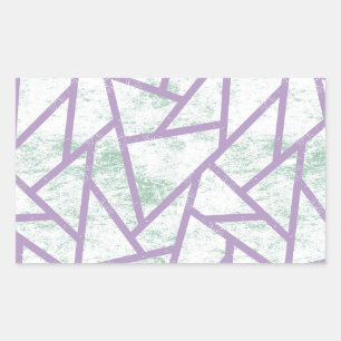 Lavender and pale green mosaic pattern rectangular sticker
