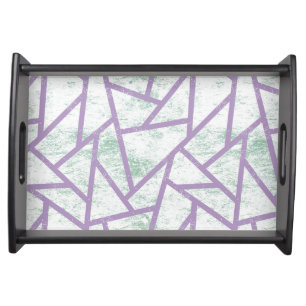 Lavender and pale green mosaic pattern serving tray