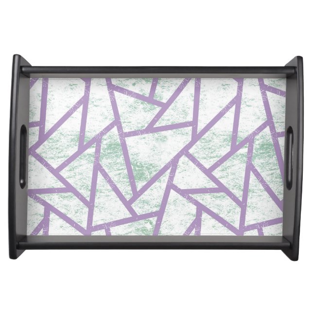 Lavender and pale green mosaic pattern serving tray (Front)