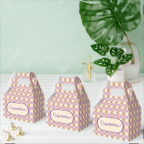 Lavender And Peach Gingham Plaid  Favor Boxes