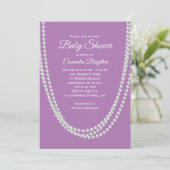 Lavender and Pearls Baby Shower Invitation (Standing Front)