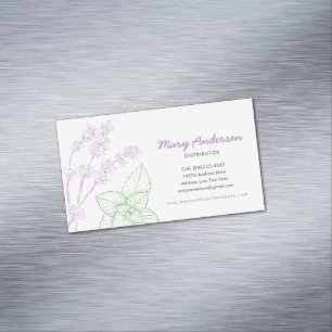 Lavender and Peppermint Essential Oil Business Card Magnet
