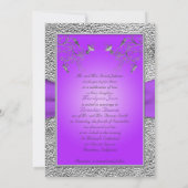 Lavender and Pewter Heart Monogrammed Invitation (Back)