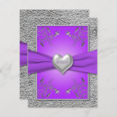 Lavender and Pewter Heart RSVP Card (Front/Back)