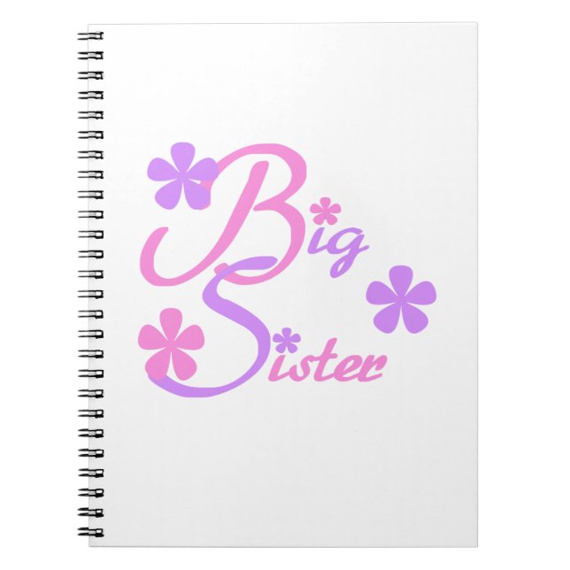 Lavender and Pink Big Sister Gifts Notebook (Front)
