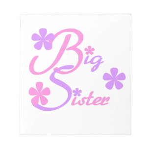 Lavender and Pink Big Sister Gifts Notepad