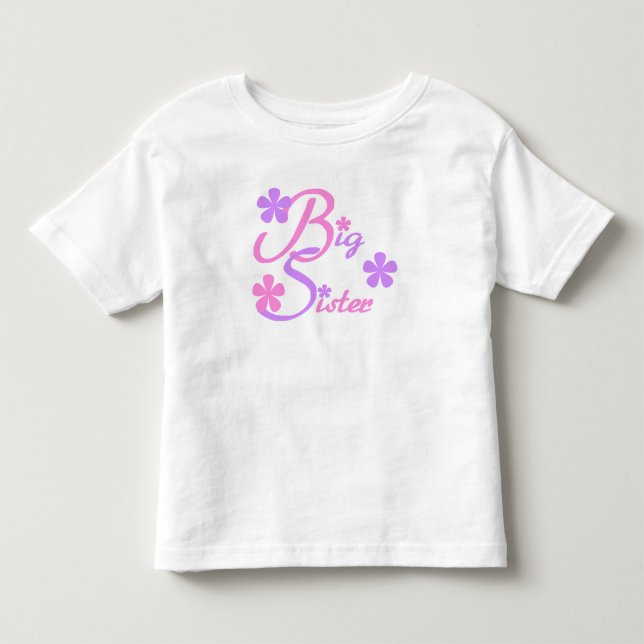 Lavender and Pink Big Sister Toddler T-shirt (Front)