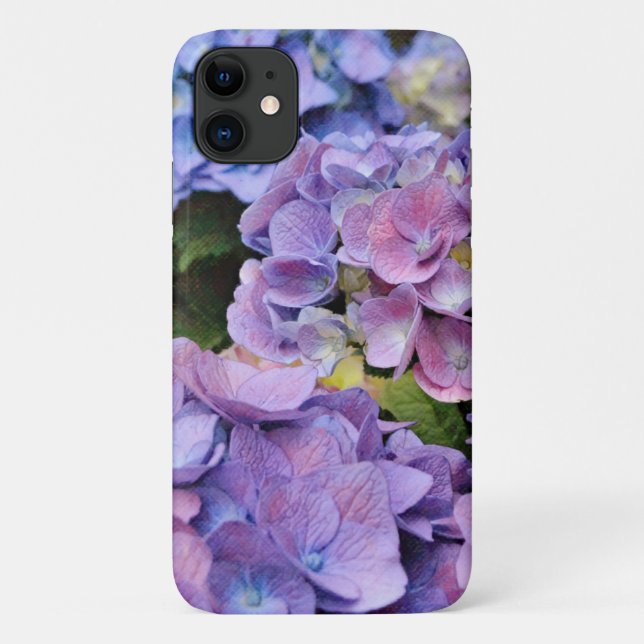 Lavender and Pink Hydrangea Flower Art Phone Case (Back)