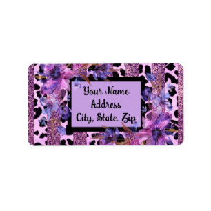 Lavender and pink leopard print sassy design label