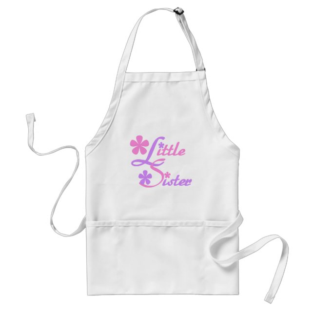 Lavender and Pink Little Sister Tshirts Adult Apron (Front)